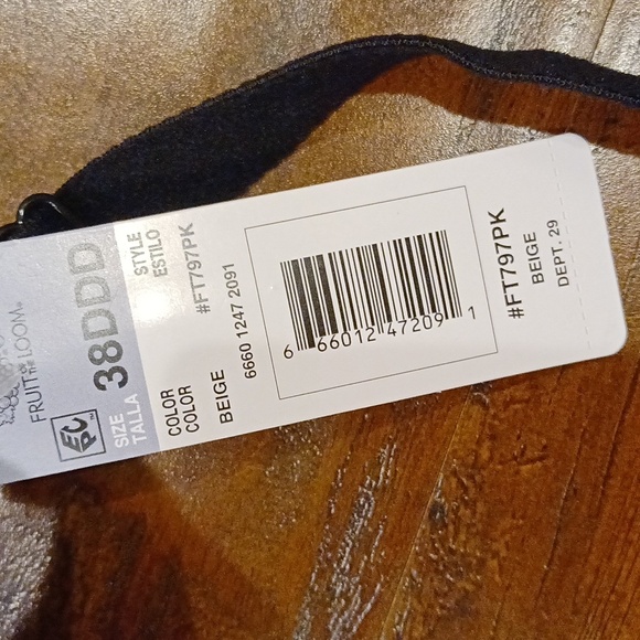 NWT Fruit of the Loom 38DDD Black Full Coverage Bra - Picture 3 of 5